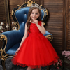 Kids Toddler Big Girls Fashion Party Cute Sweet Solid Color Sequins Bow Pearl Pleated Sleeveless Mesh Party Tutu Dress