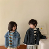 Kids Casual Solid Color Long Sleeve Single-Breasted Lapel All-Match Denim Coat