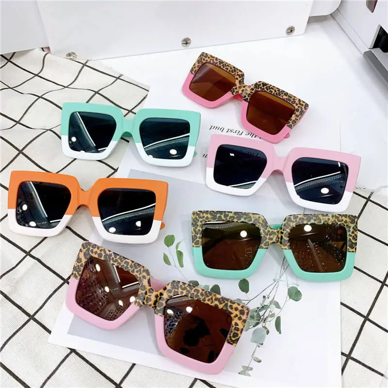 Girls Fashion V-Shaped Big Frame One-Piece Sunglasses