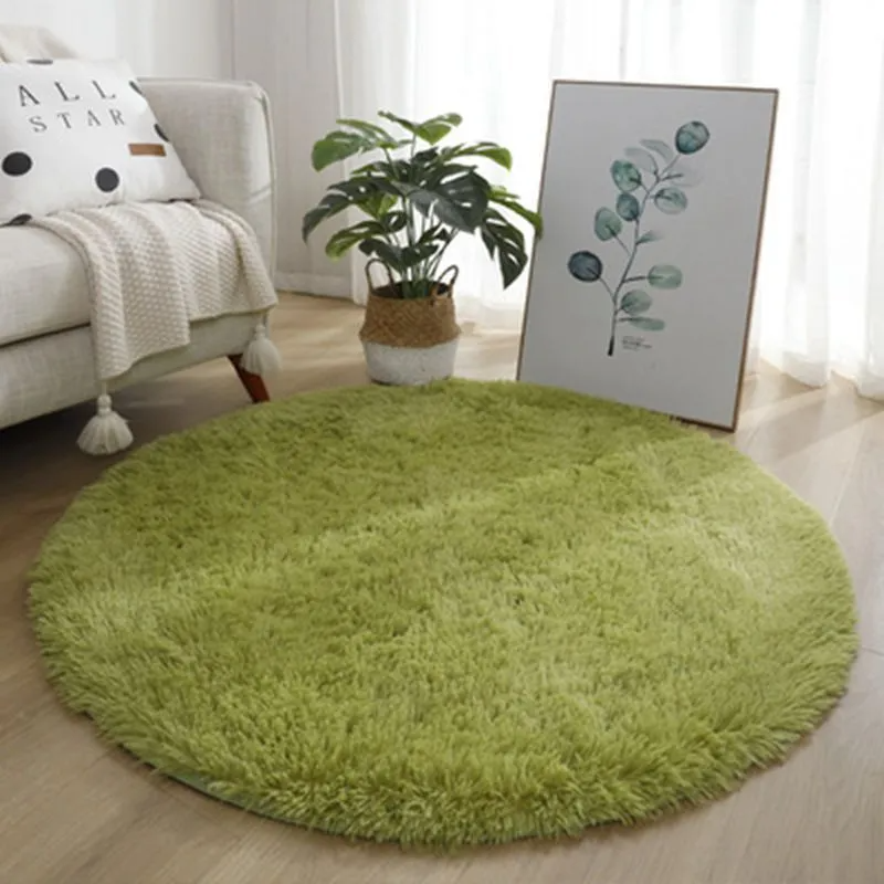 Household Solid Color Round Thickened Carpet