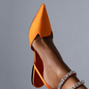 Women Fashion Sexy Plus Size Rhinestone Strap Pointed Toe Flat Sandals