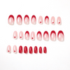 Buy 1 Get 2 )Valentine Day Women Fashion Red Edge Love Wearable False Nails