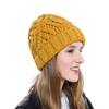 (Buy 1 Get 1) Fashion Diamond Pattern Solid Color Thick Wool Knitted Hat