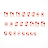 ( Buy 1 Get 2 ) Valentine Day Women Fashion White Polka Dot Red Love Wearable False Nails