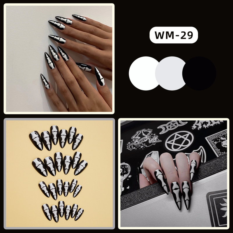 ( Buy 1 Get 2 ) Gothic Bone Women Fashion Halloween Bone Wearable False Nails