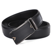 Men Fashion Casual Business Solid Color Leather Automatic Metal Buckle Belt