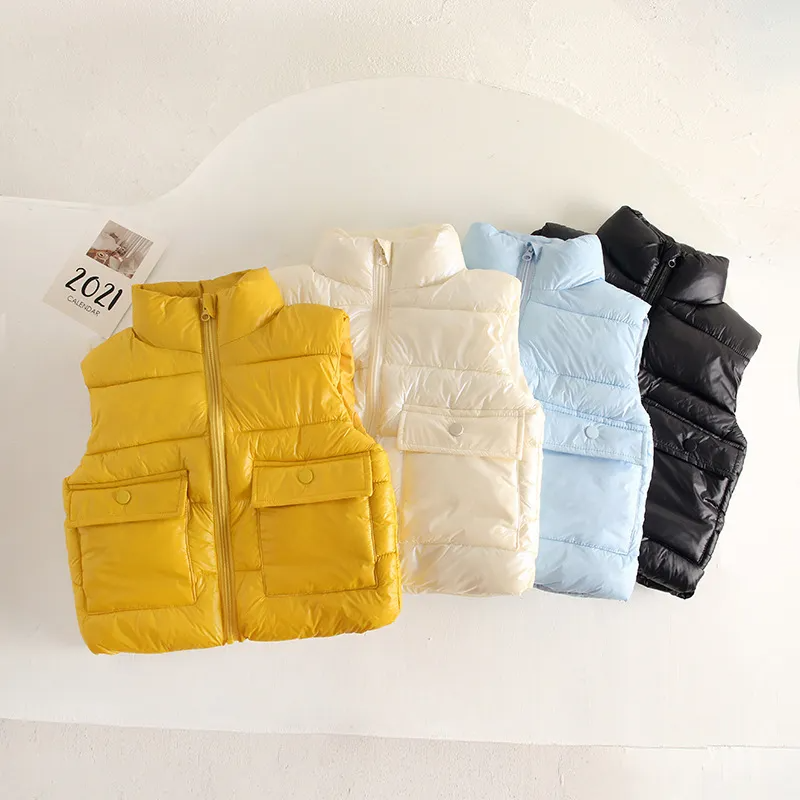 Kids Toddler Girls Boy Fashion Solid Padded Vest