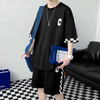 Men Casual Round Neck Printed Short-Sleeved T-Shirt And Shorts Two-Piece Set