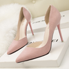 Women Fashion Simple Sexy Plus Size Suede Point-Toe High Heels Pumps