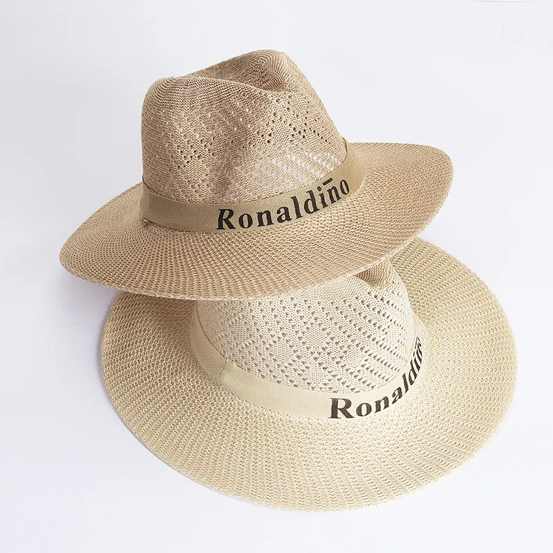 (Buy 1 Get 2) Men'S Fashion Casual Simple Hollow Stripe Breathable Foldable Sunshade Sunscreen Cowboy Hat