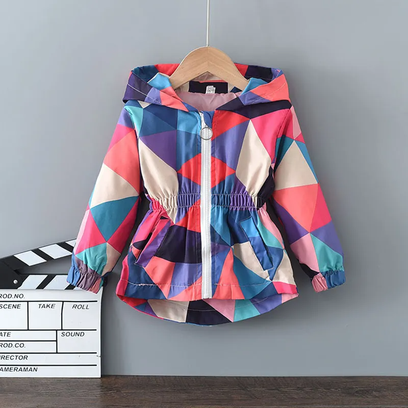 Children Kids Baby Fashion Girls Long Sleeve Multicolor Print Butterfly Hooded Coat