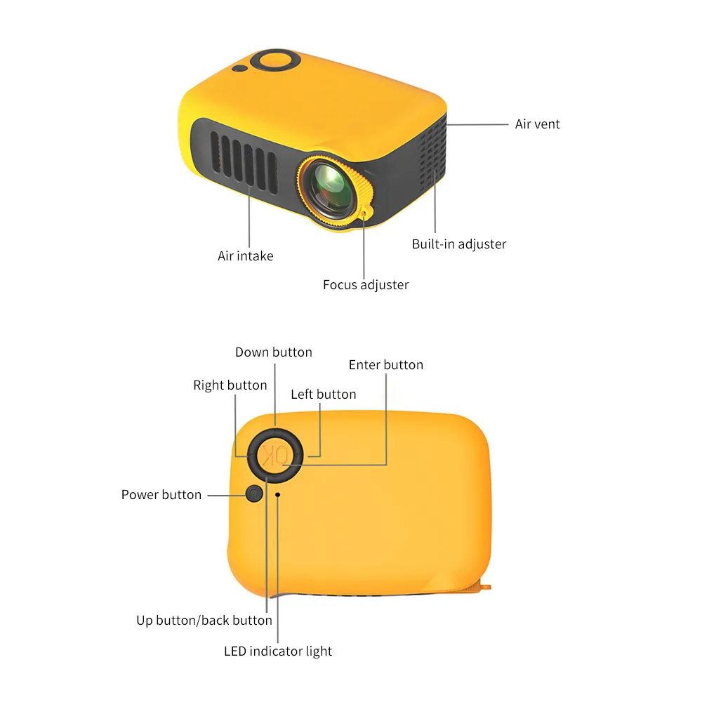 (Buy 1 Get 1) Mini Portable Support 1080p Home Projector