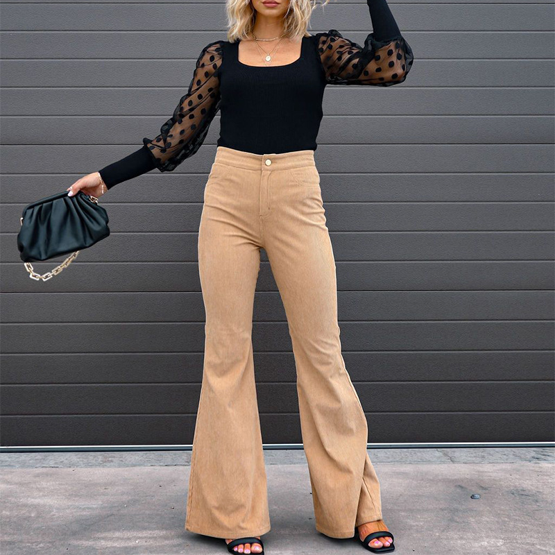 Women'S Fashion Solid Color Corduroy Flared Pants