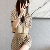 Casual Women Fashion Hooded Short Sleeve Zipper Top Wide-Leg Shorts Two-Piece Set