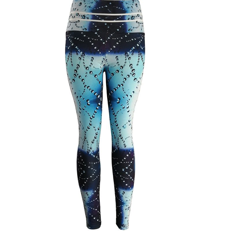 Unique Water Droplets Print High-Waisted Sports Yoga Pants