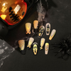 ( Buy 1 Get 2 ) Women Fashion Halloween Frosted Black Skull Spiderweb Wearable False Nails