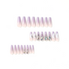 ( Buy 1 Get 2 ) Women Fashion Gradient Purple White Petal Rhinestone Wearable False Nails