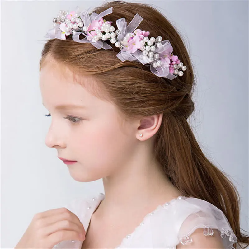 Girls Sweet Flower Pearl Decoration Hair Accessories