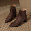 Women Fashion Simple Color Suede Pointed Toe Short Chelsea Boots