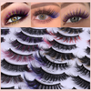 20 Pairs/Set Of Multicolor Imitation Mink False Eyelashes Thick And Curled