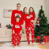 Christmas Cartoon Bear Snowflake Print Round Neck Long Sleeve Parent-Child Pajamas Set