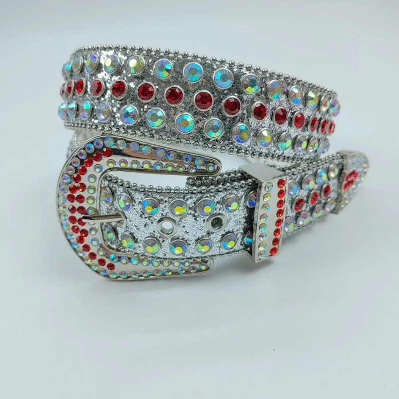 Women'S Fashion Casual Personality Rhinestone Sequin Alloy Pin Buckle Wide Belt