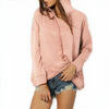 Autumn Women Irregular Hem Hooded Solid Long Sleeve Sweatshirt