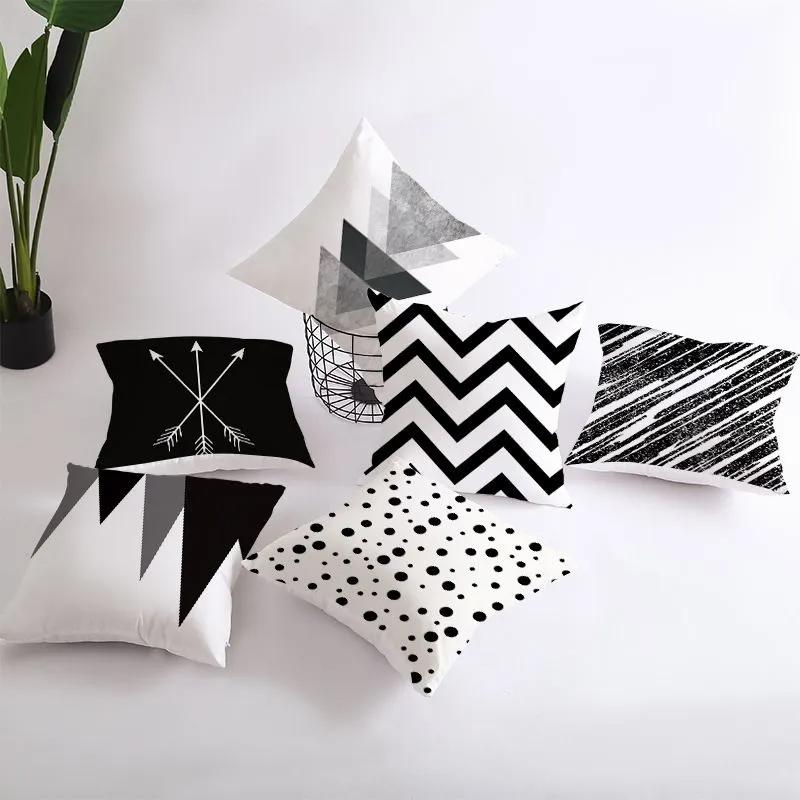 (Buy 1 Get 1) Simple Style Geometry Print Sofa Car Supply Cushion Cover Without Insert