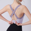 Women Solid Color Tank Top Backless Crossover Exercise Yoga Simple Tops