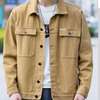 Men Fashion Vintage Lapel Casual Cargo Shirt Coat