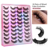 Women'S Natural Chemical Fiber Russian Volume Thick Artificial False Eyelashes 20 Pairs/Pack