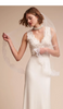 Women Simple Elegant Sleeveless V Neck Floor Length Satin Wedding Dress