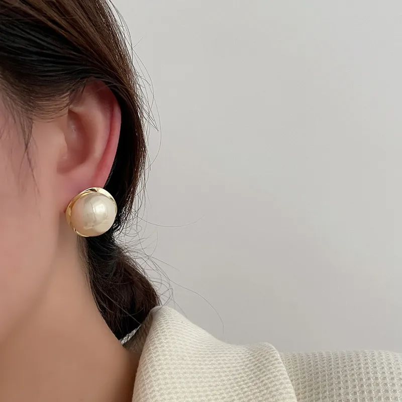 ( Buy 1 Get 2 ) Women Fashion Geometric Metal Pearl Earrings