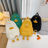 Kids Girls Boys Fashion Casual Cute Color Matching Letters Cartoon Little Duck Canvas Backpacks Bag