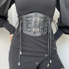 Women Fashion Lace Stitching Strap Pu Slim Defined Waist Stretchy Belt