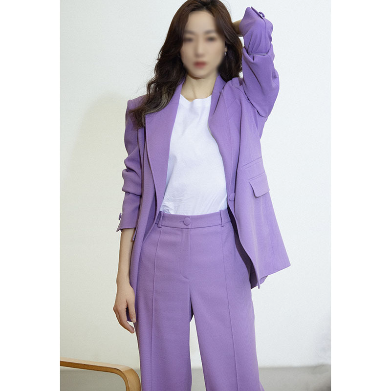 Women Fashion Solid Color Blazer And Pant Two-Piece Set