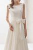 Women Sleeveless Simple Round Neck Satin Simple Elegant Wedding Dress