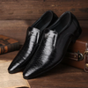 Men'S Fashion Pointed Toe Crocodile Pattern PU Shoes