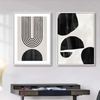 (Buy 1 Get 1) Nordic Simple Abstract Geometric Black White Line Decoration Living Room Hanging Painting Core