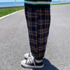 Girls Fashion Color Blocking Plaid Pants