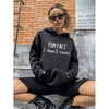 Fashion Women Casual Autumn Street Letter Print Pocket Hoodie