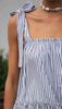 Women Fashion Casual Stripe Sleeveless Lace-Up Dress