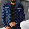 Men'S Fashion Multi Pocket Plaid Slim Jacket