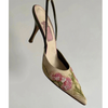 Women Fashion Elegant Floral Printed Pointed Toe Stiletto Heel Sandals