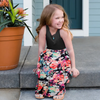 Fashion Summe Rvacation Floral Print Mother And Daughter Splicing Maxi Family Dress