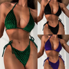 Women'S Sexy Three-Dimensional Creasing Fabric Bikini Swimsuit Two-Piece Set