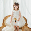 Kids Toddler Girls Fashion Party Cute Sweet Solid Color Bow Pleated Sleeveless Party Tutu Dress