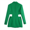 Women Summer Bareback Long Sleeve Elegant One Button Blazer