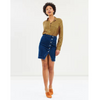 Women Denim Skirt Single Breasted Hip Skirt