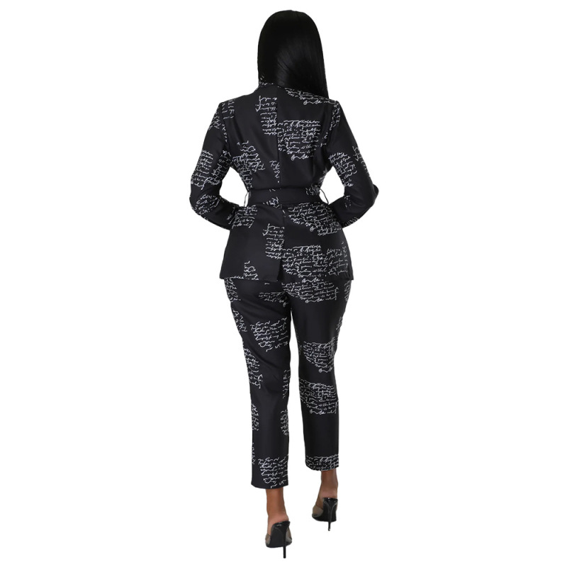 Women'S Personalized Print Suit Two-Piece Suit